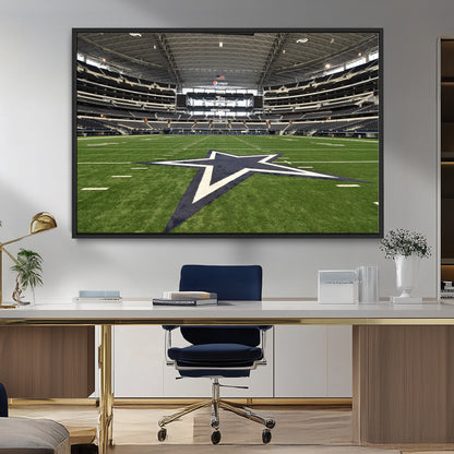 14834-MGV-CV-36X24-Dallas Att Stadium Wall Art Canvas Print, Framed Texas NFL Stadium Art Picture Print, American Football Stadium Perfect Sports