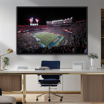 46899-MGV-CV-36X24-Ben Hill Griffin Stadium Wall Art Canvas Print, Framed Football Stadium Art Picture Print, Florida Football Stadium Perfect Sport