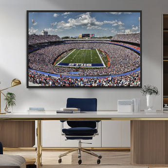 76491-MGV-CV-36X24-Buffalo Bills Stadium Wall Art Canvas Print, Framed Bills Stadium Art Picture Print, Highmark Stadium Perfect Sport Room Decor