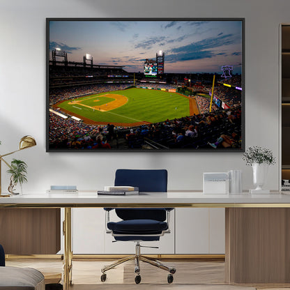 17415-MGV-CV-36X24-Philadelphia Phillies Stadium Wall Art Canvas Print, Framed Citizens Bank Park Art Picture Print, Phillies Stadium Field Perfect