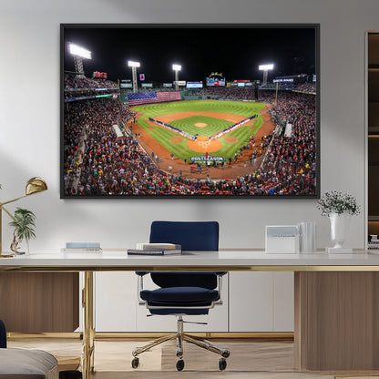 47365-MGV-FC-36X24_Black-Fenway Park Stadium Wall Art Canvas Print, Framed Boston Baseball Stadium Art Picture Print, MLB Stadium Field Perfect Sport Room