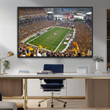 51419-MGV-FC-36X24_Black-Heinz Field Wall Art Canvas Print, Framed Pittsburgh Stadium Field Art Picture Print, Heinz Stadium Field Perfect Sports Room