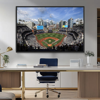 87122-MGV-FC-36X24_Black-Petco Park Field Wall Art Canvas Print, Framed San Diego Stadium Art Picture Print, Petco Park Stadium Perfect Sport Room Decor
