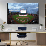 44631-MGV-CV-36X24-Oracle Park Stadium Wall Art Canvas Print, Framed San Francisco Giants Art Picture Print, Giants Stadium Field Perfect Sports Room