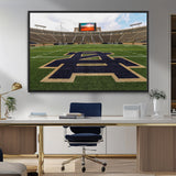 52835-MGV-FC-36X24_Black-Notre Dame Stadium Wall Art Canvas Print, Framed Indiana Stadium Art Picture Print, Notre Dame Field Perfect Sport Room Decor
