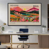 18304-MGV-FC-36X24_Black-Sunset Mountain Landscape Wall Art – Panoramic Abstract Nature Canvas Print, Vibrant Wall Decor for Living Room, Bedroom, Office,