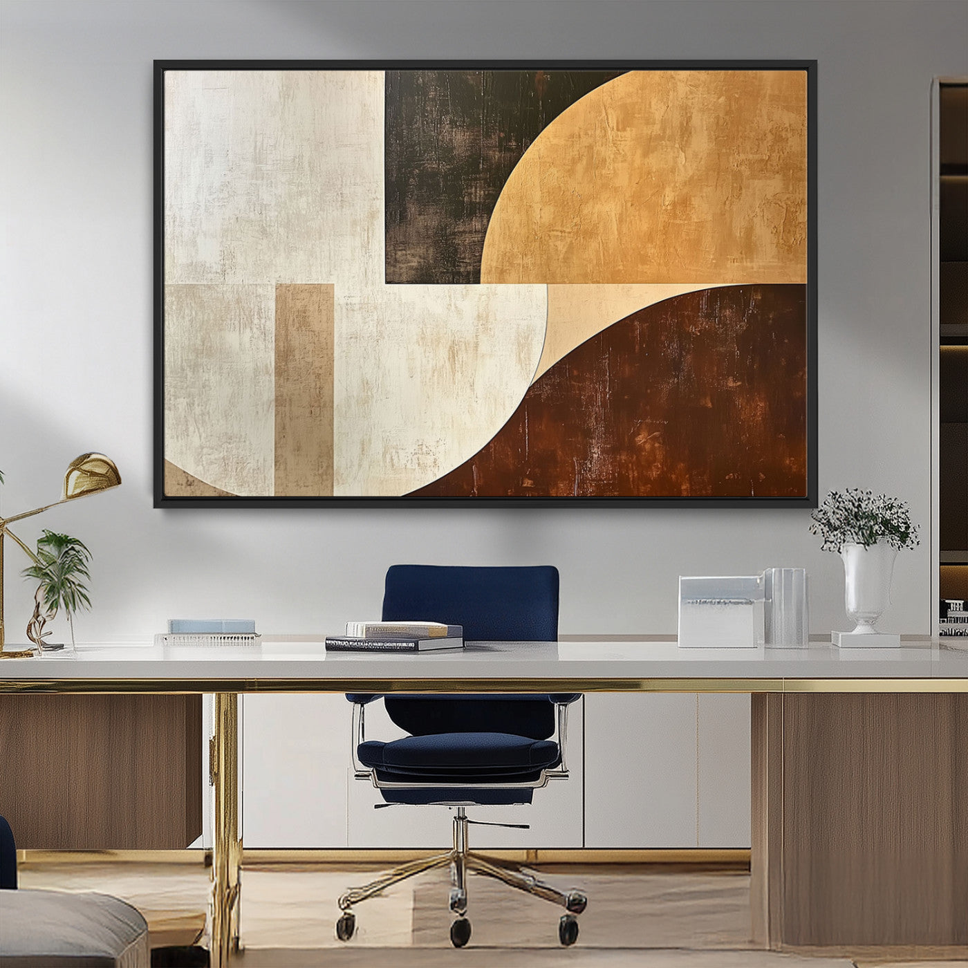 15030-MGV-CV-36X24-Wabi Sabi Wall Art Canvas Print, Framed Modern Abstract Art Picture Print, Minimalist Zen Perfect Minimalist Modern Decor Artwork