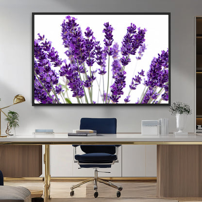 84456-MGV-FC-36X24_Black-Lavender Wall Art – Botanical Canvas Print Featuring Purple Floral Stems, Fresh Nature Inspired Artwork for Living Room, Bedroom,