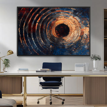 10017879-MGV-FC-36X24_Black-Wood Tree Ring Wall Art Canvas Print, Framed Natural Wood Art Picture Print, Rustic Tree Slice Perfect Rustic Decor Artwork