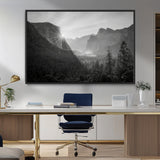 39278955-MGV-CV-36X24-Yosemite Valley Wall Art Canvas Print, Framed El Capitan Art Picture Print, Misty Mountain Perfect Modern Rustic Decor Artwork