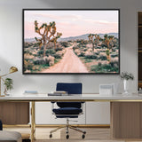 12540952-MGV-CV-36X24-Joshua Tree Park Wall Art Canvas Print, Framed Desert Road Art Picture Print, Sunset Drive Perfect Southwestern Boho Decor Artwork