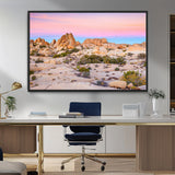 96167137-MGV-FC-36X24_Black-Vibrant Sunset Sky Wall Art Canvas Print, Framed Joshua Tree Art Picture Print, Rugged Terrain Perfect Southwestern Boho Decor