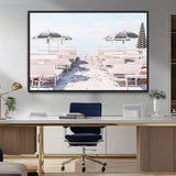 67623952-MGV-FC-36X24_Black-Minimalist Beach Wall Art Canvas Print, Framed Pastel Sand Art Picture Print, Beach Aesthetic Perfect Coastal Minimalist Decor