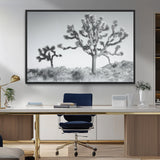 29996209-MGV-FC-36X24_Black-Joshua Tree Art Wall Art Canvas Print, Framed Black White Landscape Art Picture Print, Desert Tree Decor Perfect Southwestern Boho