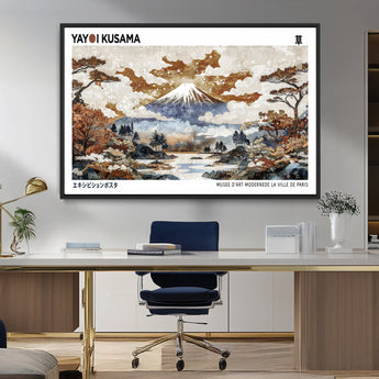 80111817-MGV-FC-36X24_Black-Japanese Landscape Wall Art – Mount Fuji Autumn Canvas Print, Asian Inspired Nature Decor for Living Room, Bedroom, Office or