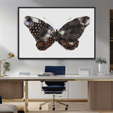 99831147-MGV-CV-36X24-Spotted Butterfly Wall Art Canvas Print, Framed Neutral Insect Theme Art Picture Print, Earthy Wing Pattern Perfect Modern Rustic