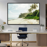 42984524-MGV-FC-36X24_Black-Relaxing Beach Wall Art Canvas Print, Framed Ocean View Art Picture Print, Coastal Serenity Perfect Tropical Coastal Decor Artwork