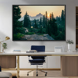 66397982-MGV-FC-36X24_Black-Mountain Landscape Wall Art Canvas Print, Framed Forest Serenity Art Picture Print, Mountain Landscape Perfect Rustic Wilderness