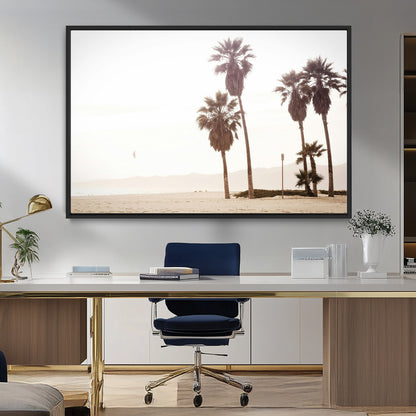 48255923-MGV-CV-36X24-Coastal Light Wall Art Canvas Print, Framed Relaxing Shoreline Art Picture Print, Minimalist Ocean Perfect Tropical Serenity Decor