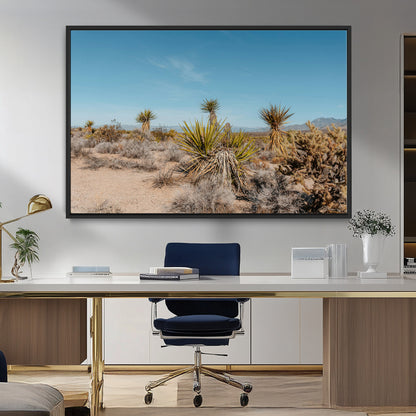 35156165-MGV-FC-36X24_Black-Joshua Tree Wall Art Canvas Print, Framed Desert Landscape Art Picture Print, Warm Earth Tones Perfect Southwestern Minimalist