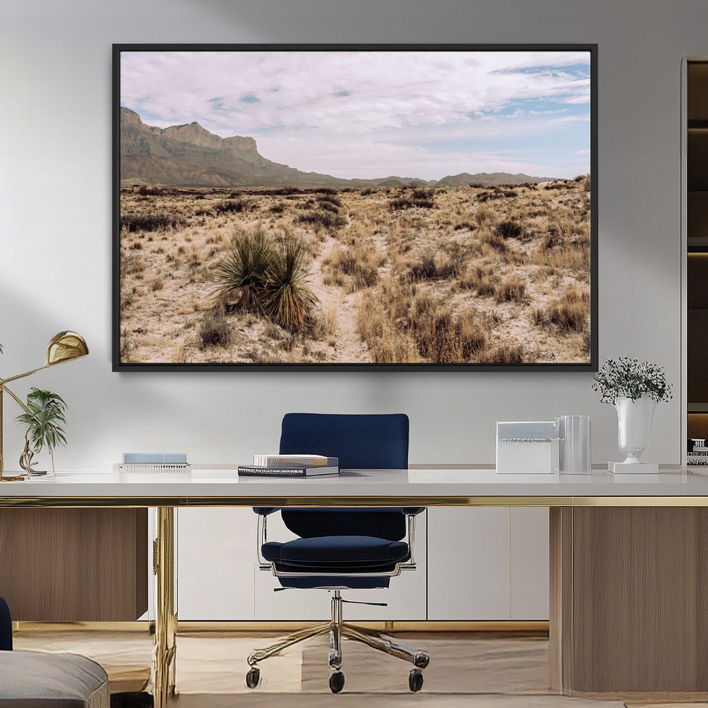 20681831-MGV-CV-36X24-Desert Landscape Wall Art – Southwestern Mountain Canvas Print, Rustic Western Nature Photography Decor for Living Room, Office,