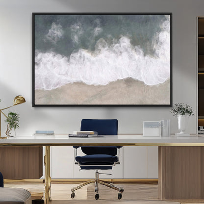 10072982-MGV-CV-36X24-Abstract Ocean Wave Wall Art – Coastal Beach Canvas Print, Minimalist Seascape Painting, Modern Ocean Inspired Artwork for Living