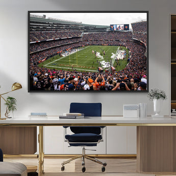 18347149-MGV-CV-36X24-Soldier Field Wall Art – Chicago Bears Football Stadium Canvas Print, Game Day Sports Decor for Man Cave, Bar, Office, or Living