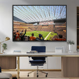 81960112-MGV-CV-36X24-Futuristic Football Stadium Wall Art – Modern Dome Arena Canvas Print, Chicago Bears Concept Design Sports Decor for Man Cave or