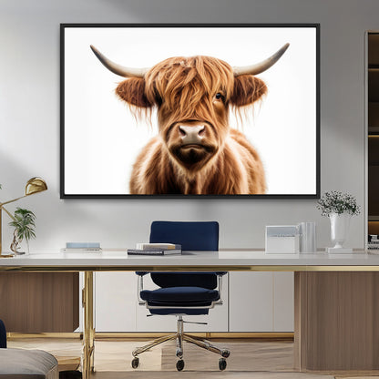 637908607-MGV-FC-93X47-3P_Black-Highland Cow Wall Art Print – Rustic Farmhouse Animal Portrait, Scottish Highland Cattle Canvas, Modern Country Wall Decor for