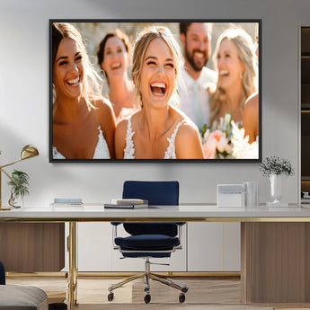 CSTM912-MGV-FC-36X24_Black-Framed Wedding Canvas Print - Custom Wall Art Keepsake for Couples, Elegant Home Decoration Gift, Create Your Own Photo Canvas