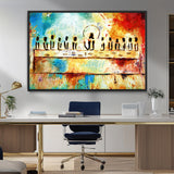 YKE34632598CR-MGV-CV-36X24-Abstract Last Supper with Apostles Wall Art Canvas Print