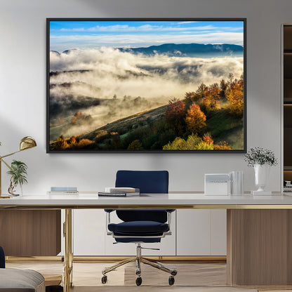 21551192-MGV-FC-36X24_Black-Landscape Wall Art – Autumn Mountain View Canvas Print, Scenic Nature Photography Decor for Bedroom, Living Room, Office, Cabin or