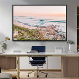 27332135-MGV-FC-36X24_Black-Coastal Sunset Wall Art – Ocean Waves and Rocky Shore Canvas Print, Scenic Seaside Photography Decor for Bedroom, Living Room,