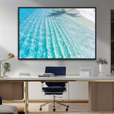 17528159-MGV-FC-36X24_Black-Tropical Ocean Wall Art – Turquoise Water Canvas Print, Crystal Clear Beach Waves Photography Coastal Decor for Living Room,