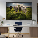 67277447-MGV-FC-36X24_Black-Farmhouse Wall Art – Herd of Cows Canvas Print, Rustic Country Pasture Photography Decor for Bedroom, Living Room, Office, Ranch,