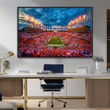 94266219-MGV-FC-36X24_Black-Neyland Stadium Wall Art – Tennessee Volunteers Checkerboard Game Day Canvas Print, College Football Fireworks Decor for Man Cave