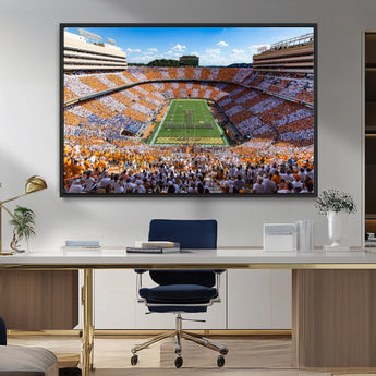77097951-MGV-FC-36X24_Black-Neyland Stadium Wall Art – Panoramic Tennessee Volunteers Football Field Canvas Print, Game Day Decor for Office, Man Cave, Living