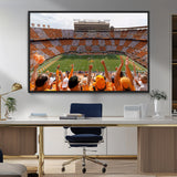 76011417-MGV-CV-36X24-Neyland Stadium Wall Art – Panoramic Tennessee Volunteers Checkerboard Crowd Canvas Print, Day Game Football Celebration Sports