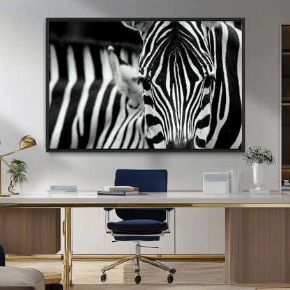 43631-MGV-FC-36X24_Black-Black and White Zebra Wall Art – Modern Animal Print Canvas Artwork for Living Room, Bedroom, or Office Decor
