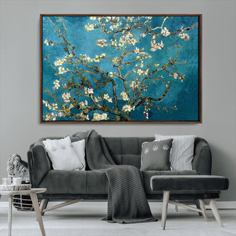 91714-MGV-CV-36X24-Almond Blossoms Wall Art – Handcrafted Van Gogh Inspired Floral Canvas Print, Beautiful Nature Decor for Living Room, Bedroom, or