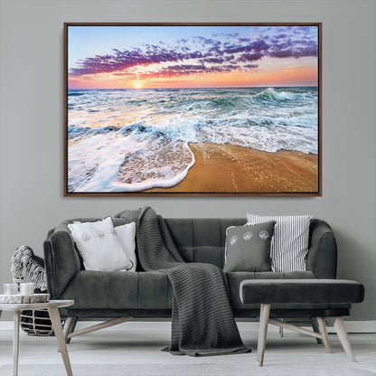 53006-MGV-CV-36X24-Ocean Beach Sunset Wall Art – Vibrant Seascape Canvas Print, Coastal Home Decor for Living Room, Bedroom, Office or Beach House