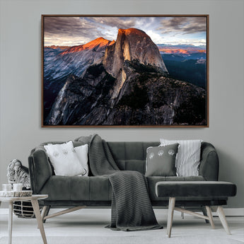 31332-MGV-CV-36X24-Mountain Landscape Wall Art – Majestic Sunset Rock Formation Canvas Print, Nature Scenic Decor for Living Room, Office, Cabin or