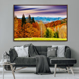 58007-MGV-FC-36X24_Walnut-Autumn Mountain Landscape Wall Art – Stunning Fall Forest Canvas Print, Cozy Nature Decor for Home or Office