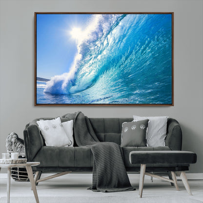 37494-MGV-CV-36X24-Ocean Wave Canvas Art – Stunning Blue Wave Photography, Coastal Wall Decor for Living Room, Bedroom or Office