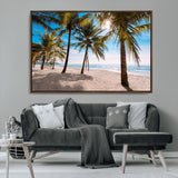 98175-MGV-CV-36X24-Tropical Palm Beach Wall Art – Relaxing Ocean Shore Canvas Print with Palm Trees, Coastal Summer Decor for Living Room, Bedroom or