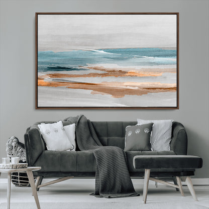 23430-MGV-CV-36X24-Abstract Coastal Wall Art – Modern Ocean Horizon Canvas Print, Minimalist Beach Scene Painting for Bedroom, Living Room, Office or