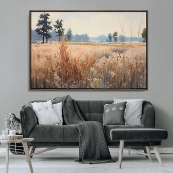 98822-MGV-CV-36X24-Autumn Meadow Wall Art – Tranquil Grassland Landscape Canvas Print, Rustic Country Decor for Living Room, Bedroom or Farmhouse