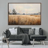 38193-MGV-CV-36X24-Golden Meadow Wall Art – Serene Grassland Landscape Canvas Print, Rustic Nature Decor for Bedroom, Living Room or Farmhouse