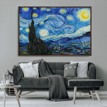39177-MGV-CV-36X24-Starry Night Wall Art – Vincent van Gogh Famous Painting Canvas Print, Timeless Starry Sky Decor for Living Room, Bedroom or
