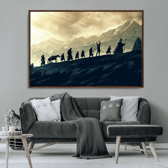 41574-MGV-CV-36X24-Fellowship Journey Wall Art – Epic Fantasy Adventure Canvas Print, Mountain Landscape Decor for Living Room, Office or Man Cave